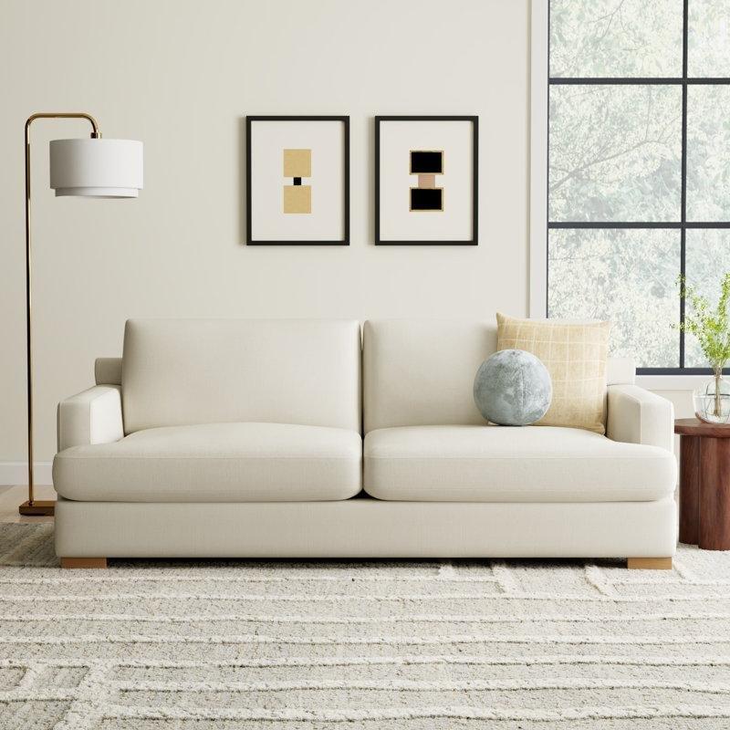 Masif Çam Ağacı İskeletli Çıkarılabilir Kılıflı Derin Oturumlu Üçlü Koltuk - 216 cm - 196120