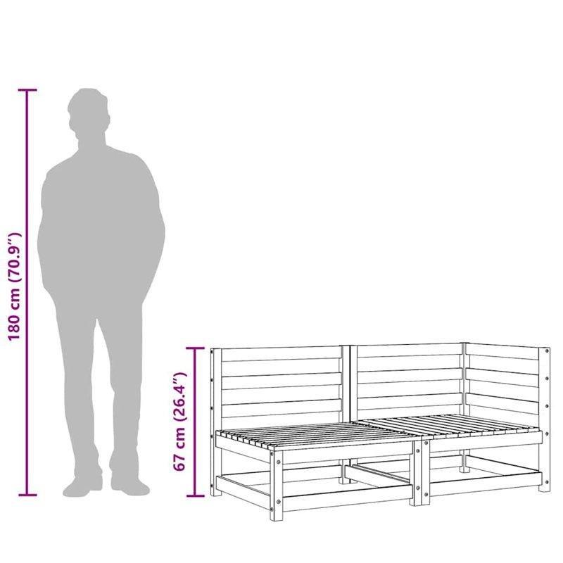 Masif Çam Ahşap 3 Kişilik Modüler Latalı Palet Koltuk - 211 cm - 177366