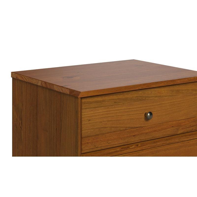 Masif Çam Ahşap İki Çekmeceli Açılı Ayaklı Komodin - 51 cm - 223372