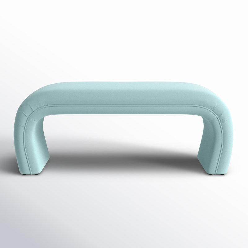 Masif Çam Ayaklı Kadife Döşemeli Bench - 122 cm - 164380