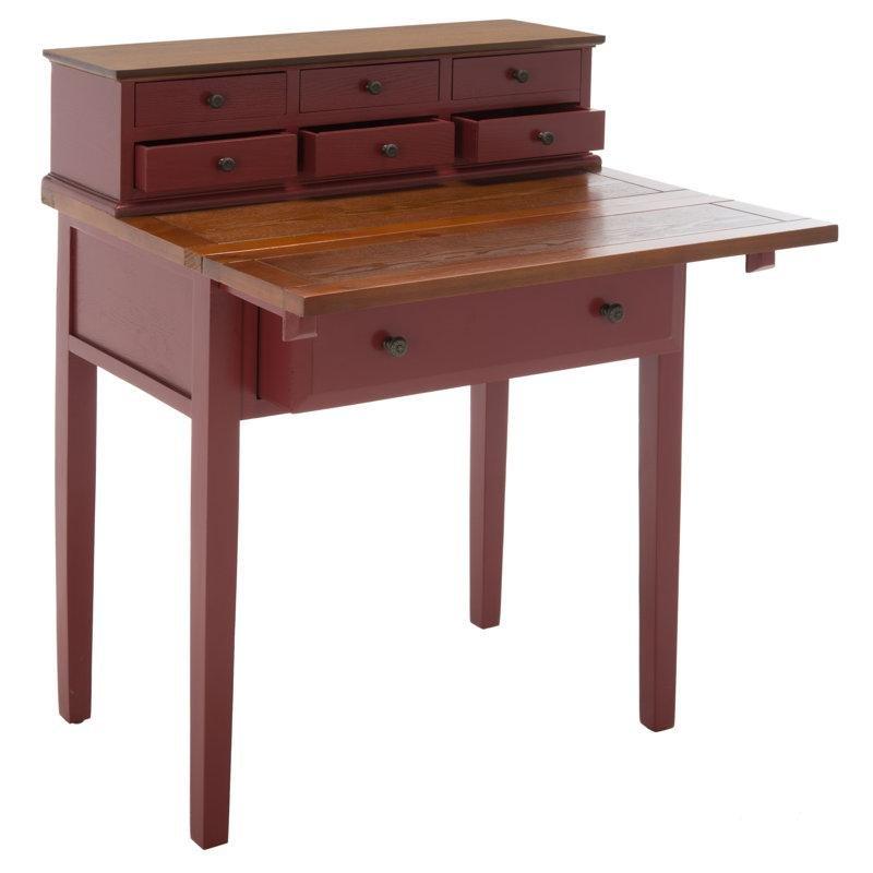 Masif Çam Etejerli 7 Çekmeceli Vintage Çalışma Masası - 76x70 cm - 234562