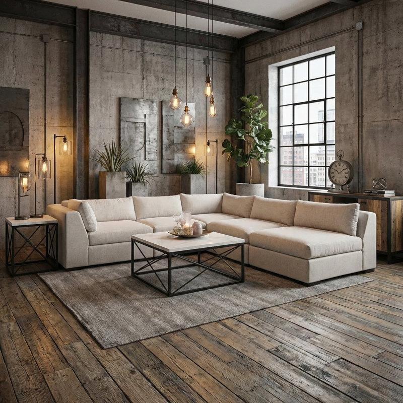 Masif Çam İskeletli Performans Kumaş Derin Oturumlu Modüler L Köşe Koltuk Takımı - 346x315 cm - 193988