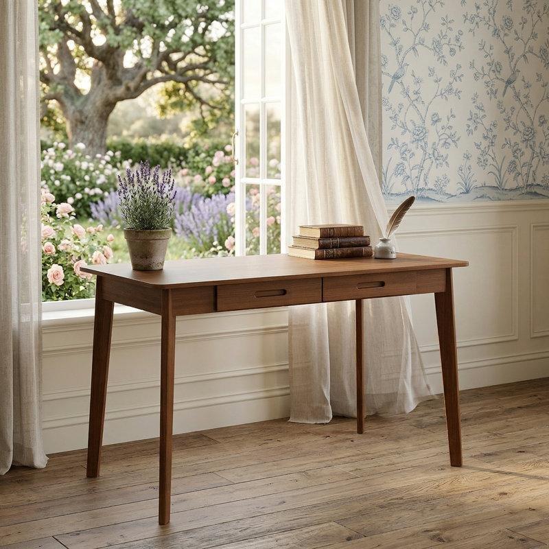 Masif Çam ve MDF 2 Çekmeceli Vintage Çalışma Masası - 100x56 cm - 234718
