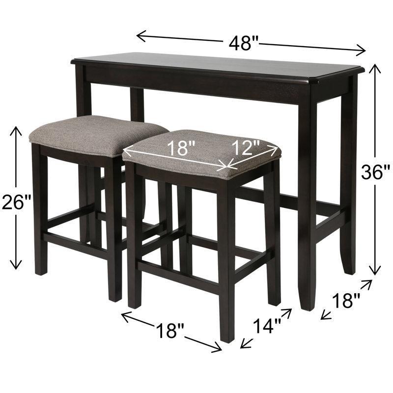 Masif Çam ve MDF Tabureli Bar Yüksekliğinde Koltuk Arkası Dresuar - 122x92 cm - 217819