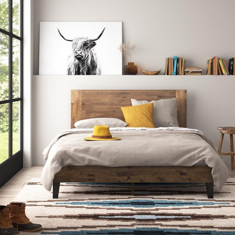 Masif Çam Yatak Başlıklı Platform Bohem Karyola - 153x206 cm - 181709