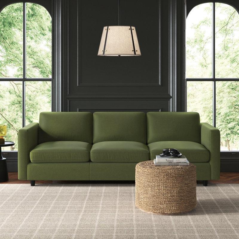 Masif Huş Ağacı İskeletli Kare Kolçaklı Koltuk - 251 cm - 195744