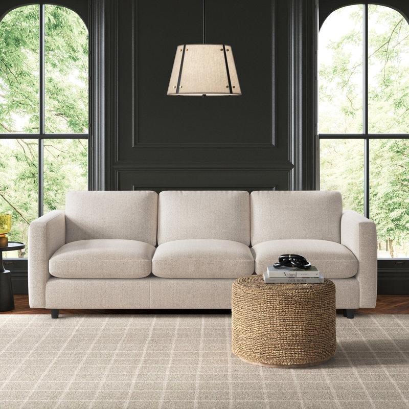 Masif Huş Ağacı İskeletli Kare Kolçaklı Koltuk - 251 cm - 195744