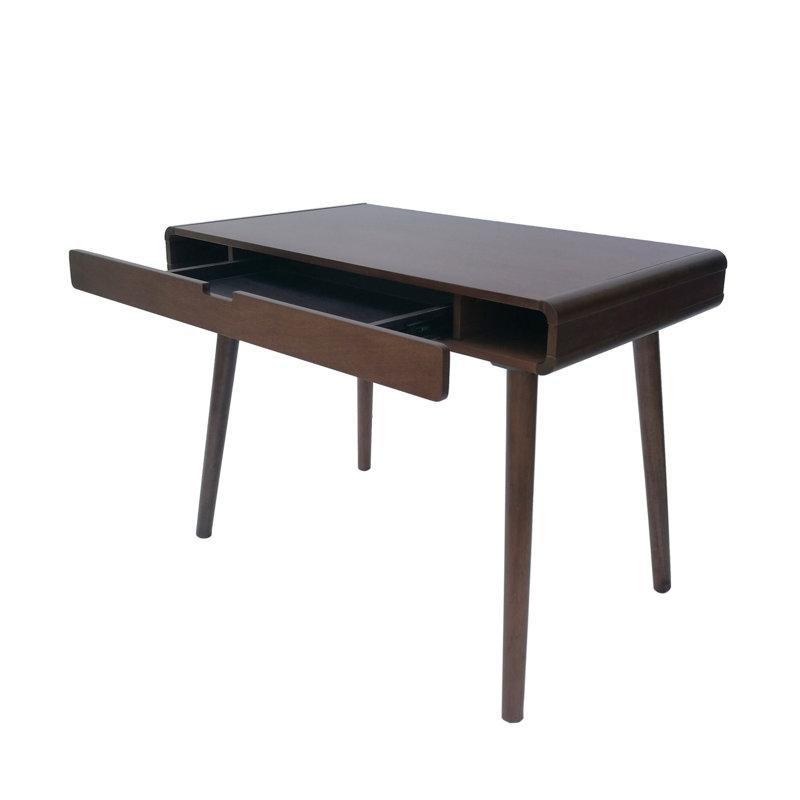 Masif Kauçuk Ağacı Ayaklı Çekmeceli Vintage Çalışma Masası - 103x61 cm - 234525