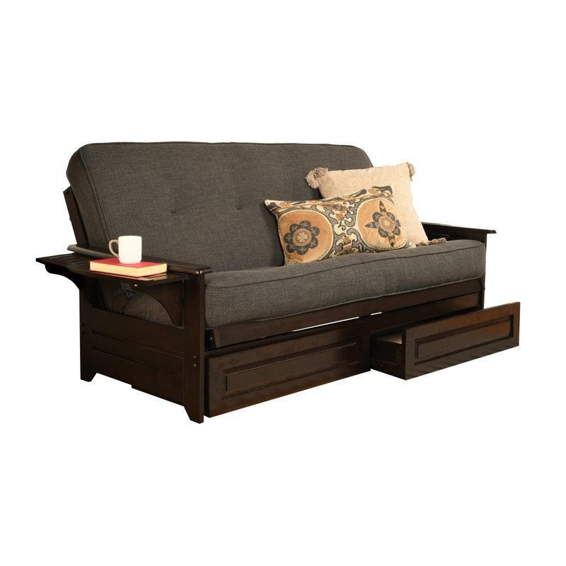 Masif Kauçuk Ağacı Çekmeceli Kapitoneli Yatak Olan Koltuk - 209 cm - 195505