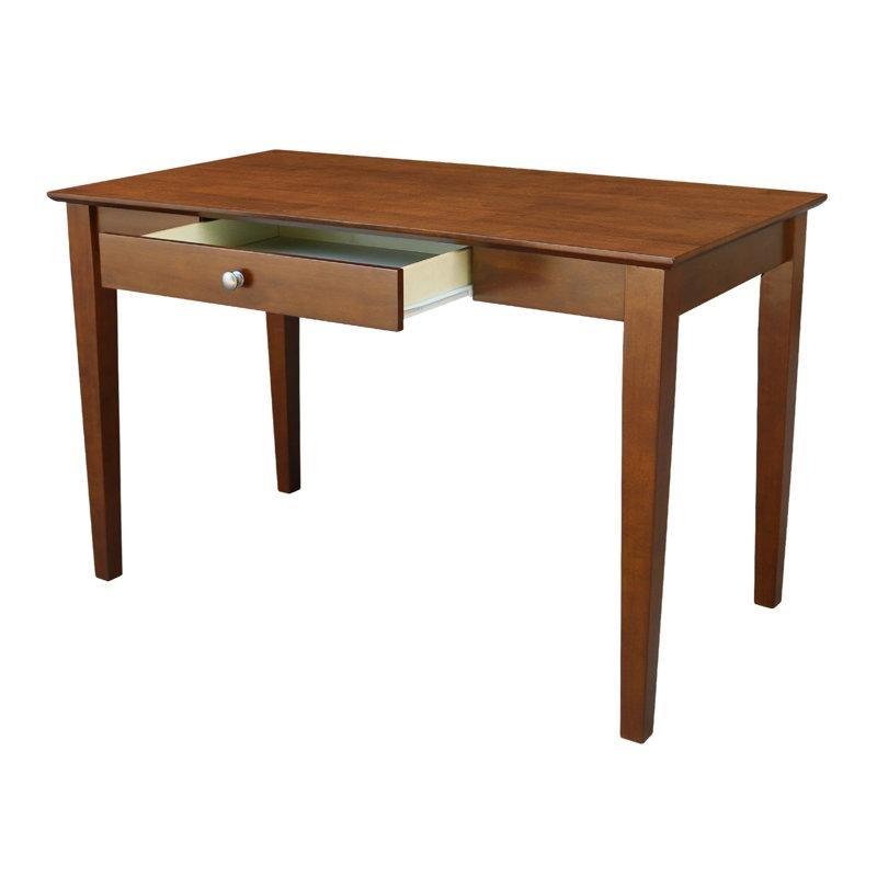 Masif Kauçuk Ağacı Tek Çekmeceli Vintage Çalışma Masası - 122x67 cm - 233992
