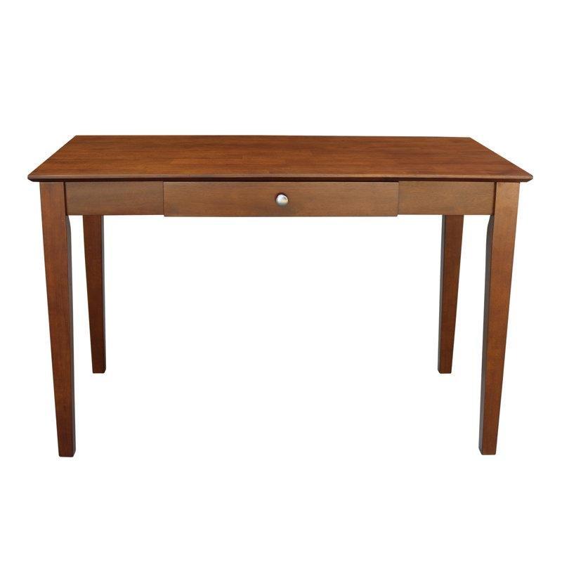 Masif Kauçuk Ağacı Tek Çekmeceli Vintage Çalışma Masası - 122x67 cm - 233992