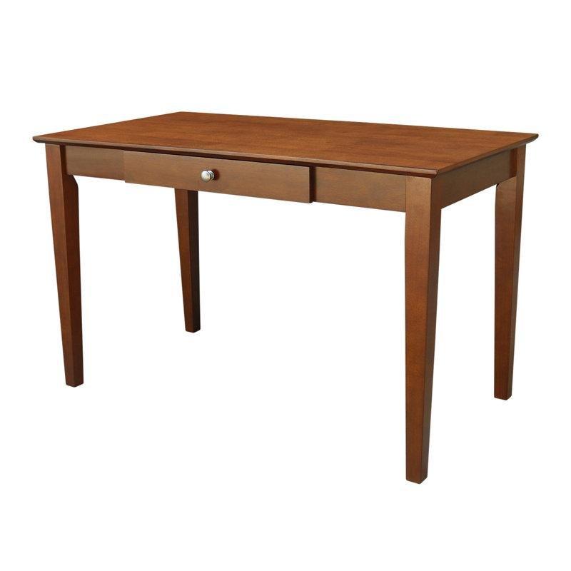 Masif Kauçuk Ağacı Tek Çekmeceli Vintage Çalışma Masası - 122x67 cm - 233992
