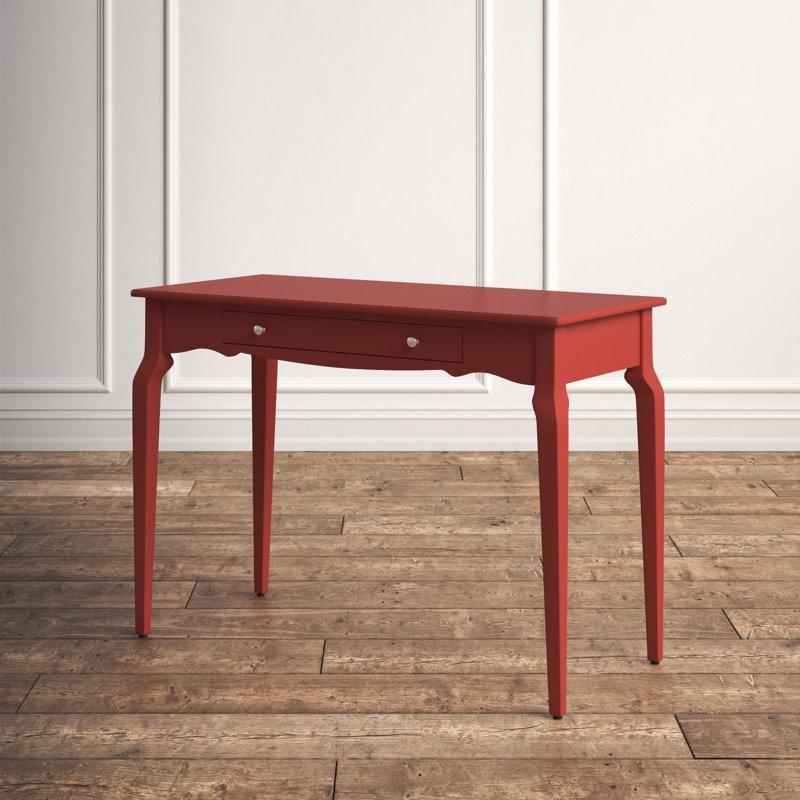 Masif Kauçuk Ağacı ve MDF Çekmeceli Vintage Çalışma Masası - 107 cm - 234770