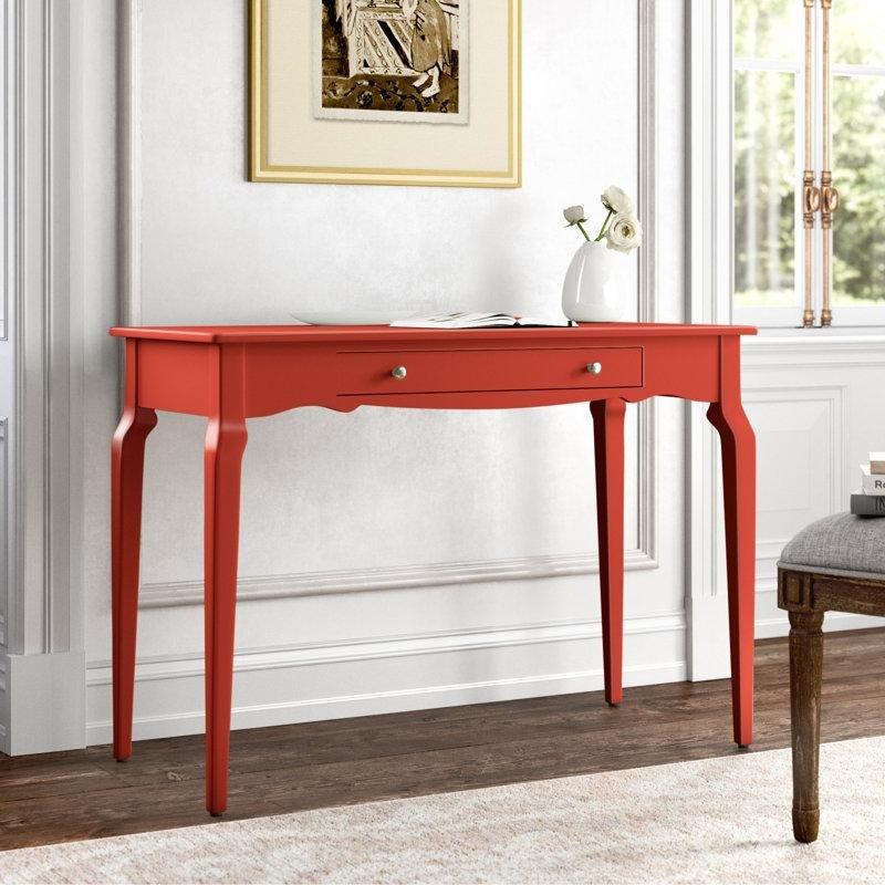 Masif Kauçuk Ağacı ve MDF Çekmeceli Vintage Çalışma Masası - 107 cm - 234770