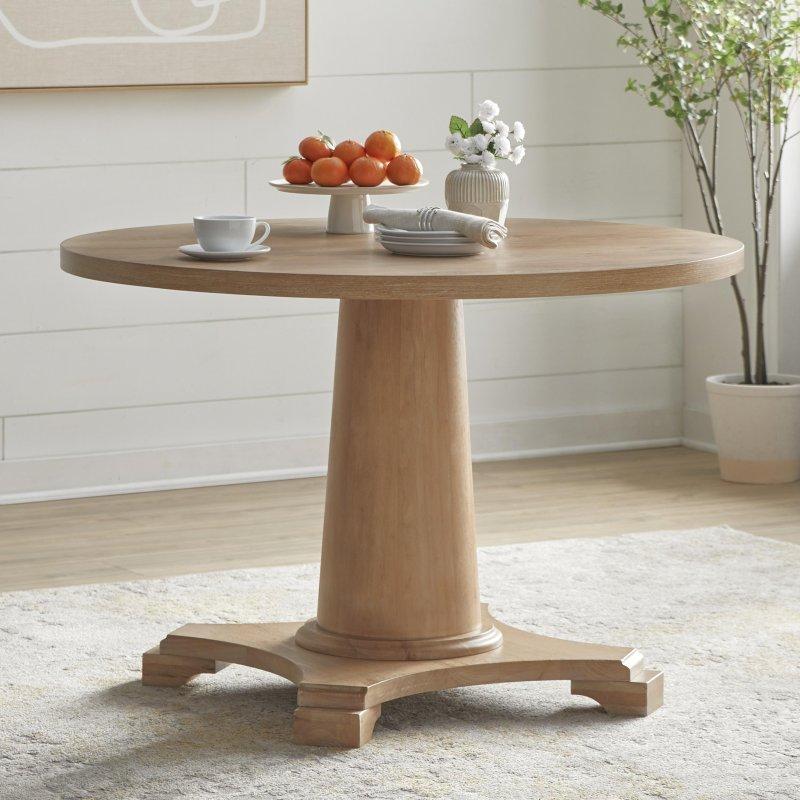 Masif Kauçuk Ağacı ve MDF Tek Ayaklı Yuvarlak Bohem Yemek Masası - 115 cm - 237856 Masif Kauçuk Ağacı ve MDF Tek Ayaklı Yuvarlak Bohem Yemek Masası - 115 cm - 237856