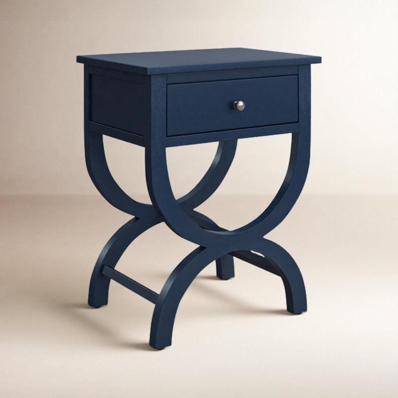 Masif Kavak Ağacı Tek Çekmeceli Eskitme Boyalı Komodin - 46x39 cm - 223745
