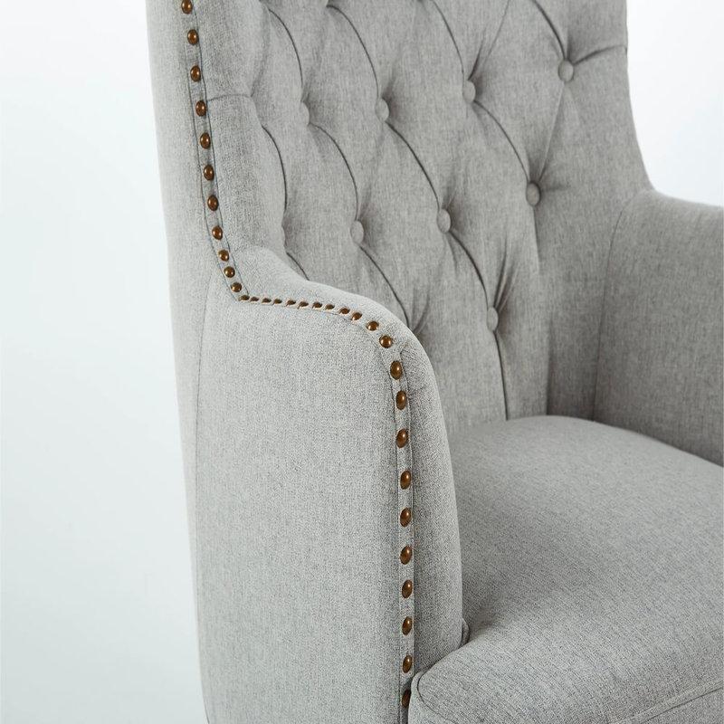 Masif Kayın Ağacı Sandıklı Puflu Düğme Detaylı Tekli Koltuk - 72 cm - 203098