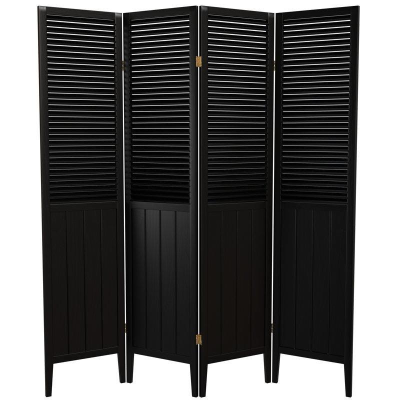 Masif Ladin Ağacı Panjur Tasarımlı Katlanır Paravan - 178x161 cm - 184581