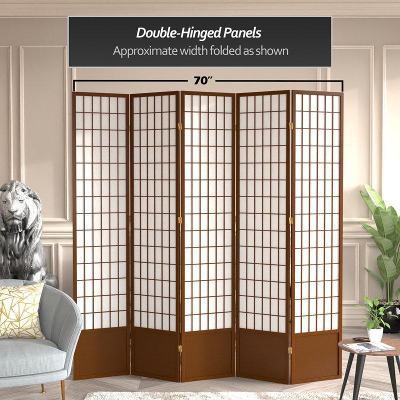 Masif Ladin Ahşap Japon Tarzı Açılır Kapanır Paravan - 214x216 cm - 184494