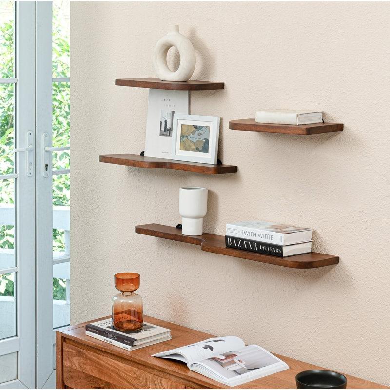 Masif Mango Ağacı 4lü Set Uçan Duvar Rafı - 92 cm - 180370