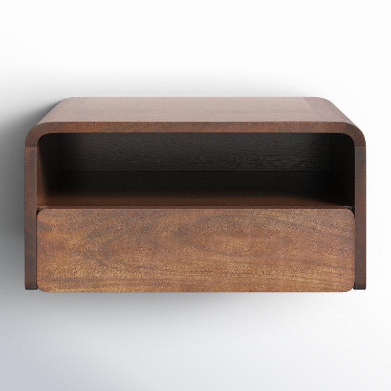 Masif Mango Ağacı Çekmeceli Duvar Rafı - 46x26 cm - 180137