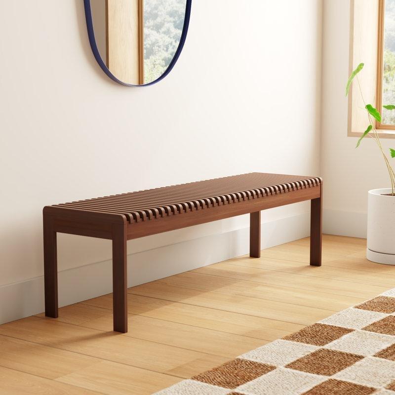 Masif Meşe Ahşap Çıtalı Tasarım Bench - 153 cm - 164635