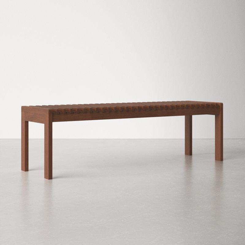 Masif Meşe Ahşap Çıtalı Tasarım Bench - 153 cm - 164635