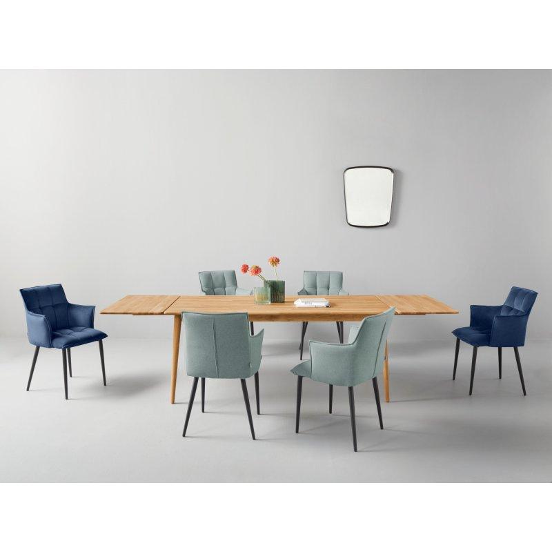 Masif Meşe İskandinav Tasarım Uzatılabilir Bohem Yemek Masası - 180x90 cm - 236143