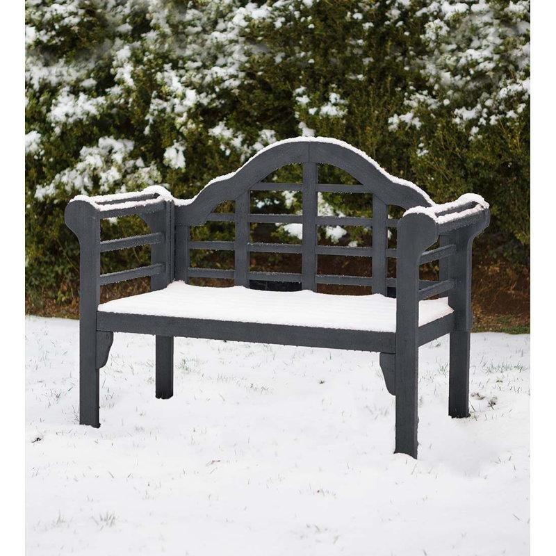 Masif Okaliptüs Ahşap Katlanabilir Kavisli Kollu Bahçe Bankı - 122 cm - 172359