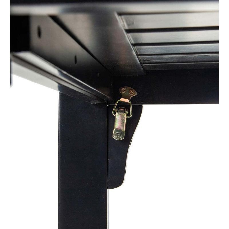 Masif Okaliptüs Ahşap Katlanabilir Kavisli Kollu Bahçe Bankı - 122 cm - 172359