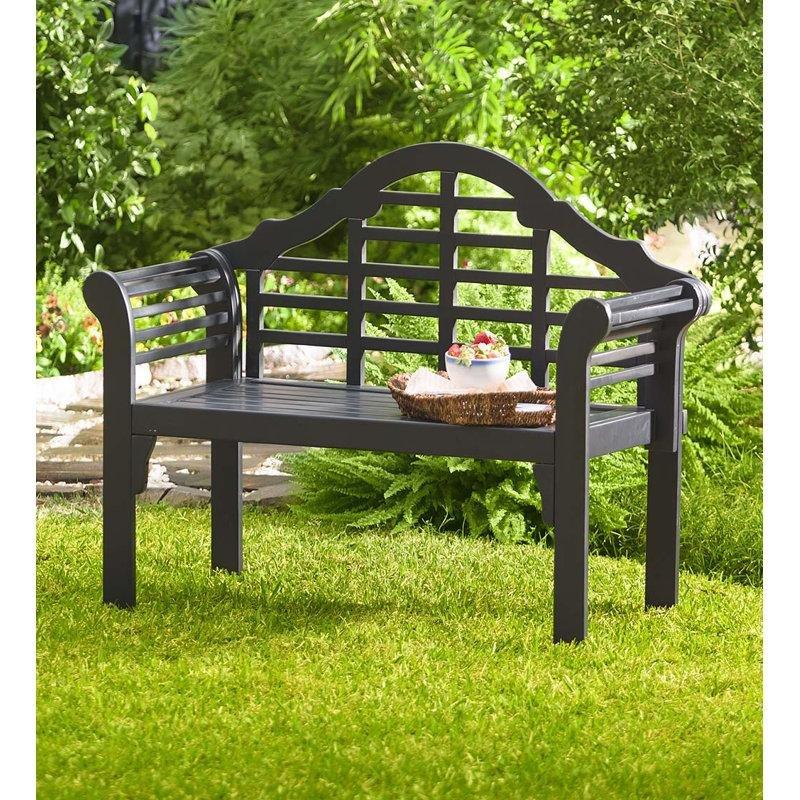 Masif Okaliptüs Ahşap Katlanabilir Kavisli Kollu Bahçe Bankı - 122 cm - 172359