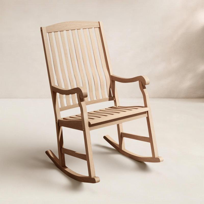 Masif Tik Ağacı UV Korumalı Ergonomik Sallanan Sandalye - 219334