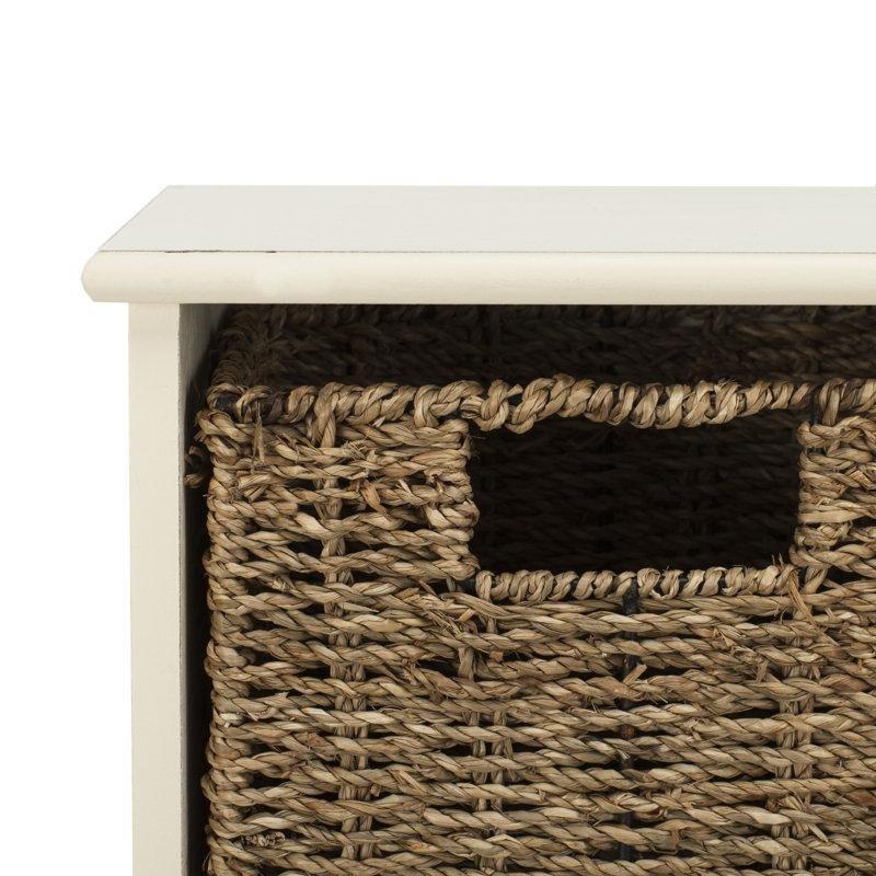 Masif ve MDF Ahşap 3 Sepetli Askılı Duvar Rafı - 72x31 cm - 179221
