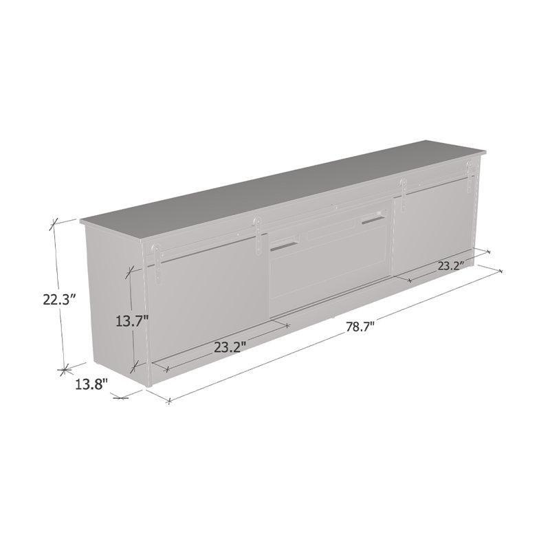Mat Ahşap Rengi Suntalam Elektrikli Şömineli TV Ünitesi - 200 cm - 220128