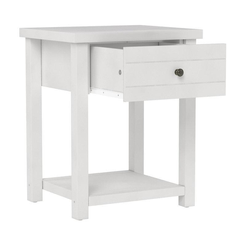 Mat Beyaz MDF ve Sunta Raflı Çekmeceli Komodin - 47x41x60 cm - 223612