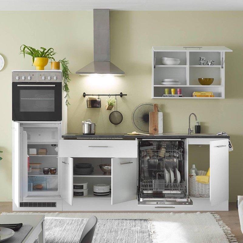 Mat Beyaz Suntalam Ankastre Cihazlı Yavaş Kapanır Hazır Mutfak - 260 cm - 185675