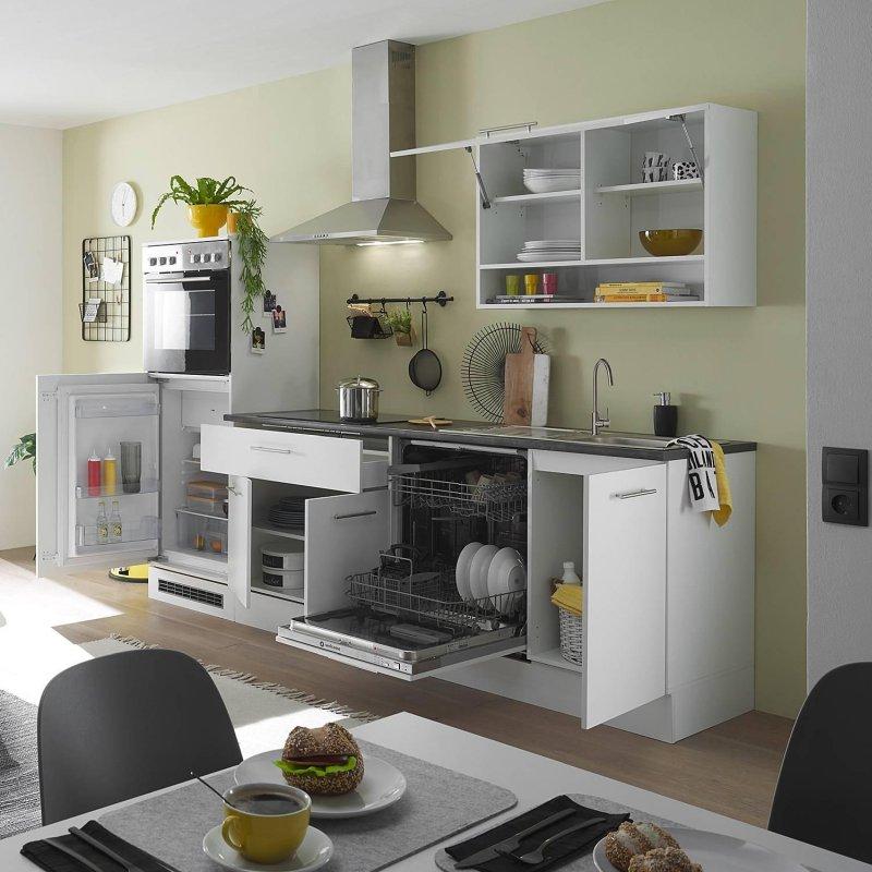 Mat Beyaz Suntalam Ankastre Cihazlı Yavaş Kapanır Hazır Mutfak - 260 cm - 185675