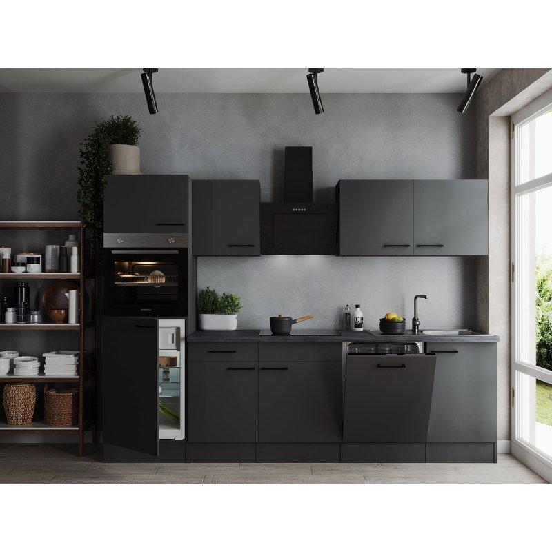 Mat Gri Ankastre Cihazlı ve Yavaş Kapanır Mutfak Modeli - 280 cm - 185108