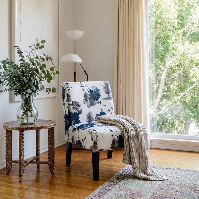 Mat Siyah Masif Ahşap Ayaklı Modern Tasarım Tekli Koltuk - 205003