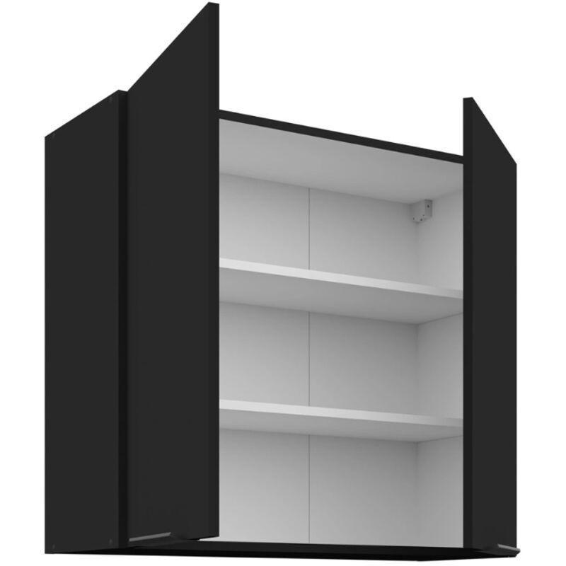 Mat Siyah ve Ceviz Lamine Panel Ankastre Uyumlu Köşe Mutfak Modeli - 330x300 cm - 186224