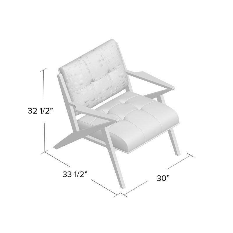 Mavi Kapitoneli Masif Ahşap Retro Tekli Koltuk - 77x86 cm - 204929