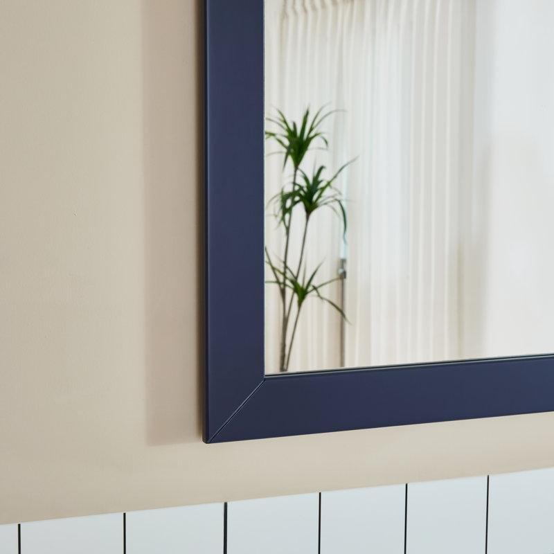 Mavi Masif Kavak Ahşap Çift Lavabolu ve Aynalı Yavaş Kapanır Banyo Lavabo Dolabı - 153 cm - 201144