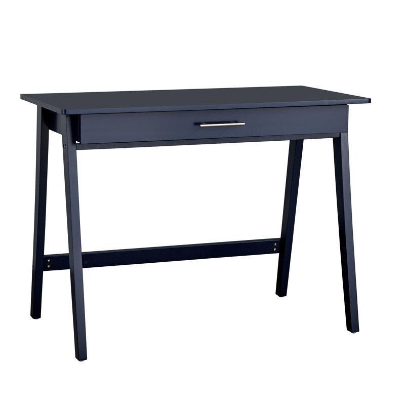 Mavi MDF ve Masif Ahşap Çekmeceli Vintage Çalışma Masası - 102x51 cm - 234558