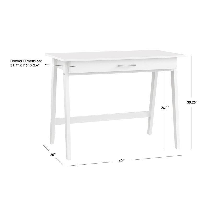 Mavi MDF ve Masif Ahşap Çekmeceli Vintage Çalışma Masası - 102x51 cm - 234558