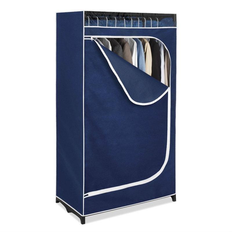 Mavi Metal Fermuarlı Pencereli Portatif Bez Dolap - 91x51x163 cm - 182813