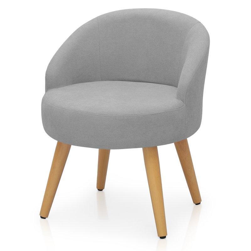 Mavi Polyester Döşemeli Huş Ağacı Sırtlıklı Makyaj Masası Pufu - 233031