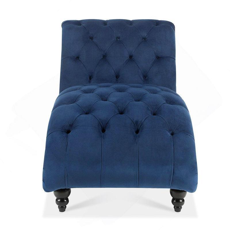 Mavi Polyester Kapitoneli Zımba Detaylı Kolsuz Josephine Koltuk - 160 cm - 190456