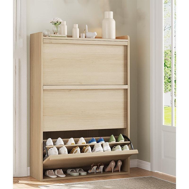 MDF 3 Düşer Kapaklı Dar Alanlar İçin Ayakkabılık - 81x117 cm - 229738