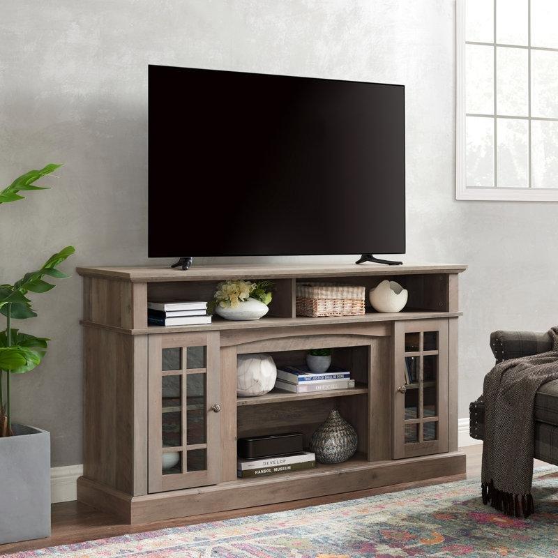 MDF Cam Kapaklı Uzaktan Kumandalı Şömineli TV Ünitesi - 149 cm - 219822