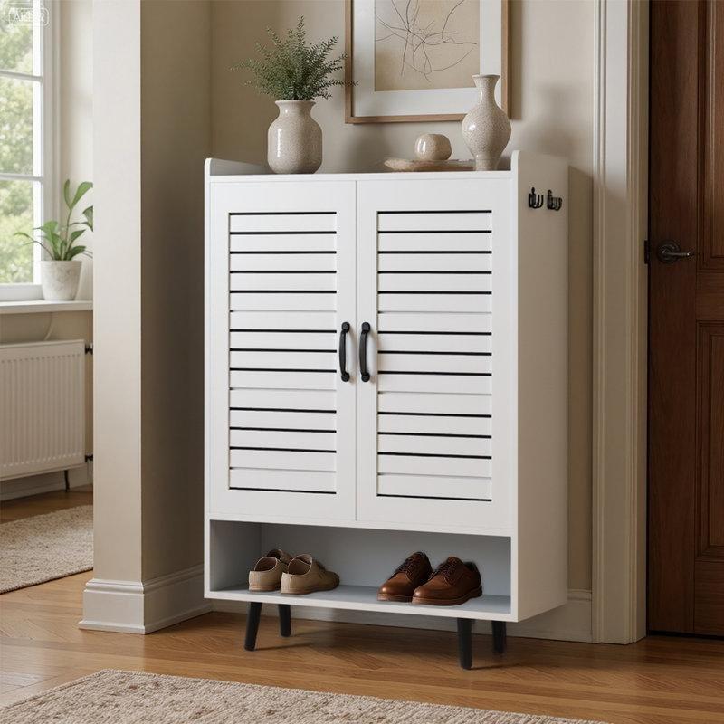 MDF Panjur Kapaklı Ayarlanabilir Raflı 7 Katlı Ayakkabılık - 129 cm - 229291